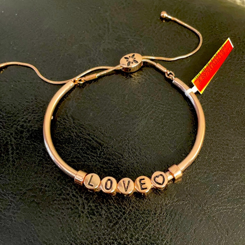 BCBG slider bracelet inspirational word beaded